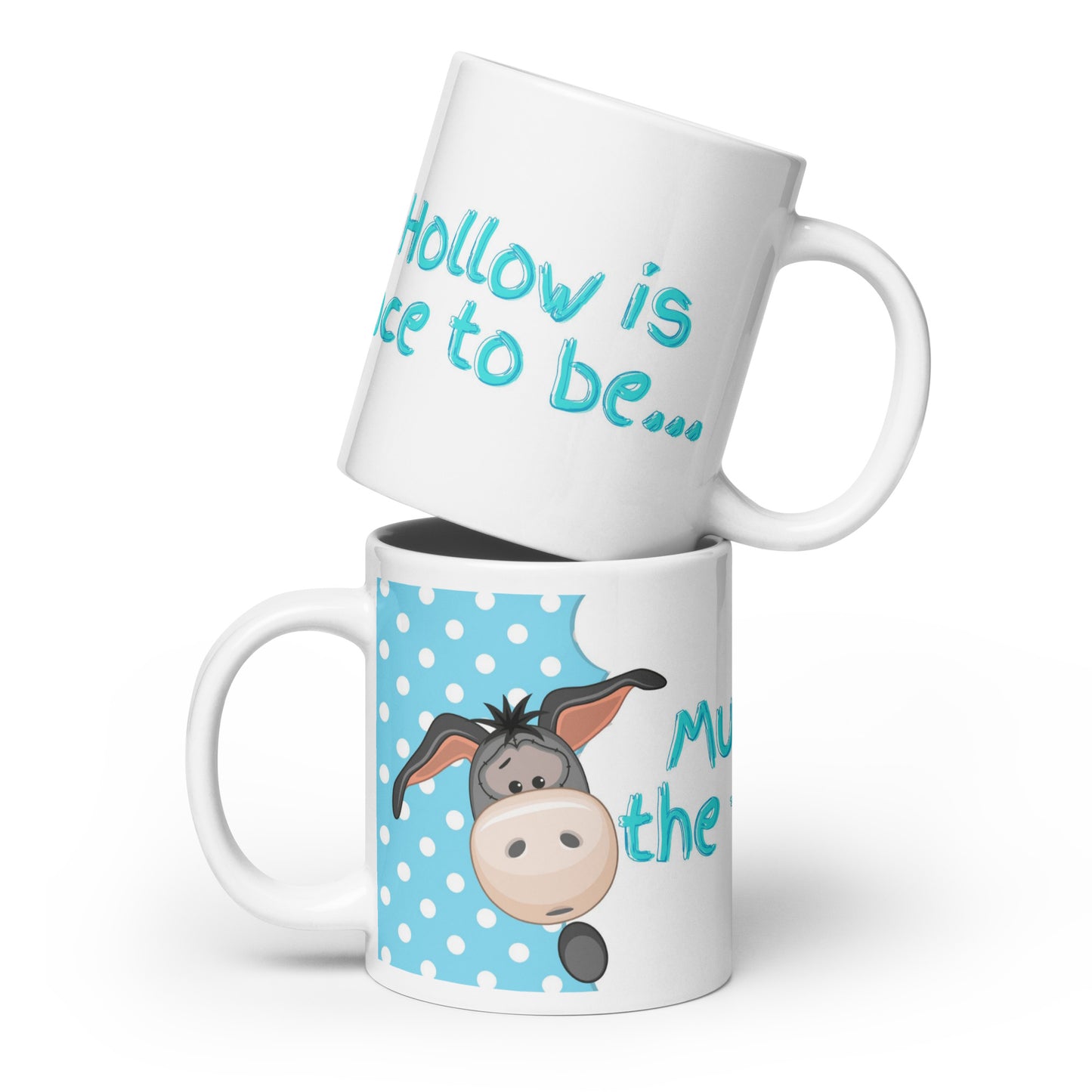 White glossy Samatha the Matchmaking donkey mug